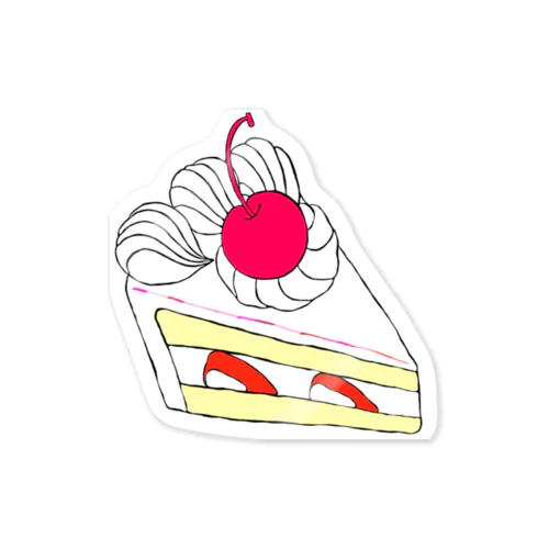 さくらんぼといちごのカラフルケーキ Sticker