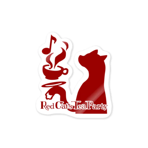 赤猫茶会ロゴ ステッカー