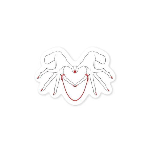 Handsign_HEART_3B ステッカー