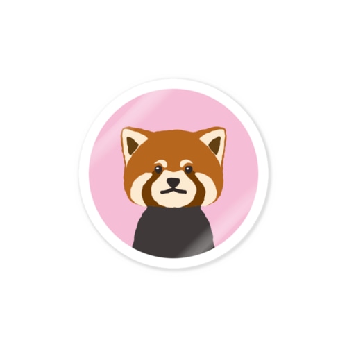 ゆるレッサーパンダステッカー【丸形】】 Sticker