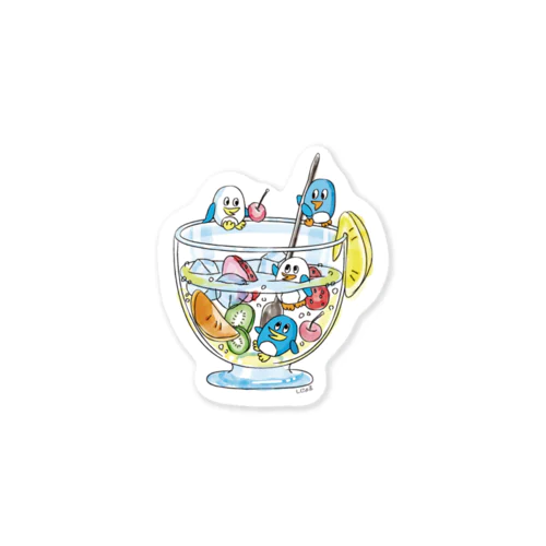 ペンギンとフルーツサワー Sticker