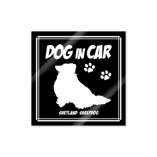 シェルティお座り【DOG IN CAR】 Sticker