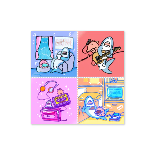 サメとメンダコの4枚セットその7 Sticker