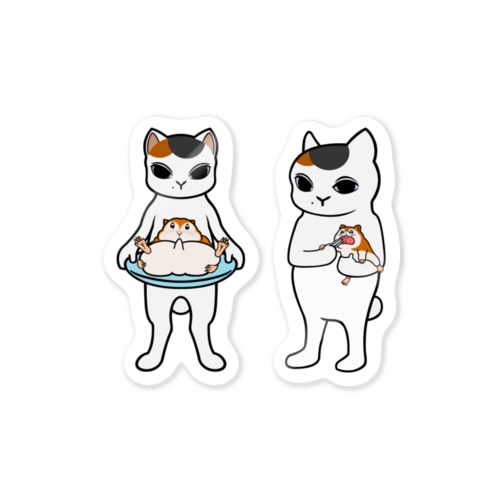 猫田と羽村 ２種 Sticker