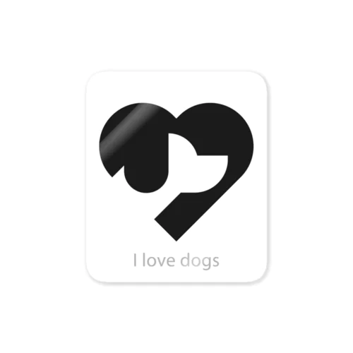 I love dogs ステッカー