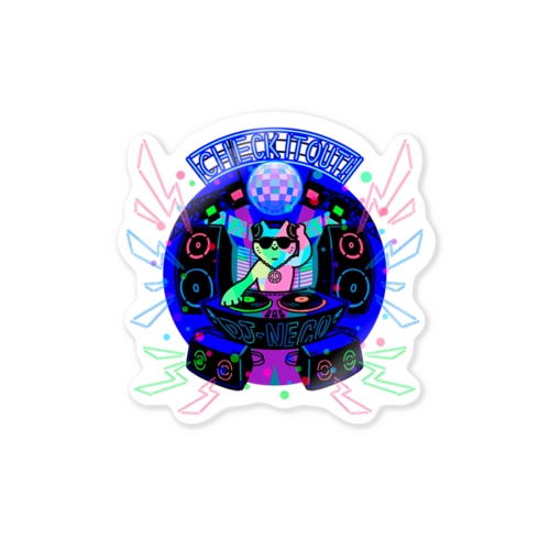 DJ-NECO！！！【NEON】 Sticker