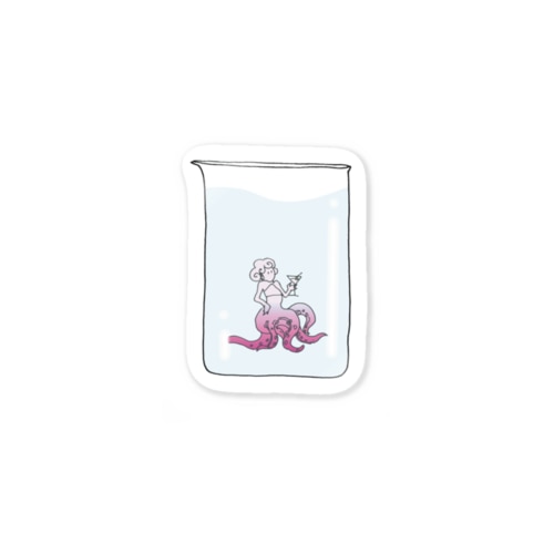 ビーカー人魚（タコの子） Sticker