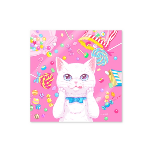 Cat meet candy Sticker