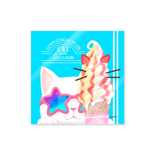 Cat meet softcream Sticker