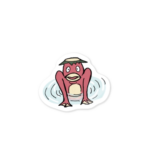 出てくるカッパ（赤） Sticker