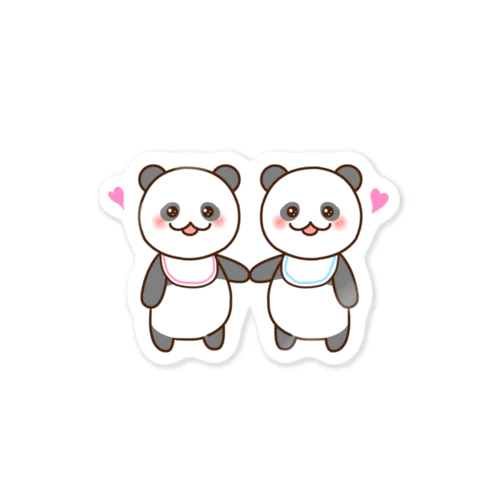 双子の赤ちゃんパンダ♪ Sticker