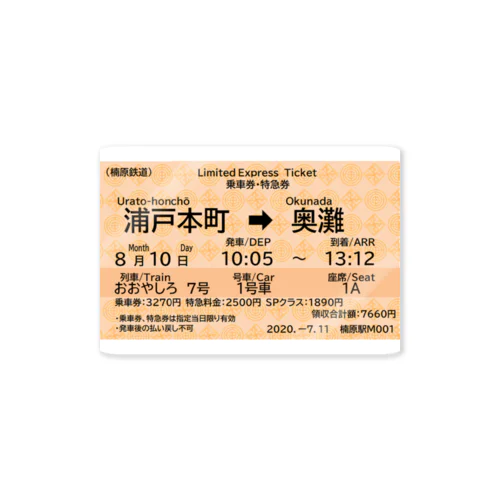 尾野坂鐡道きっぷ Sticker