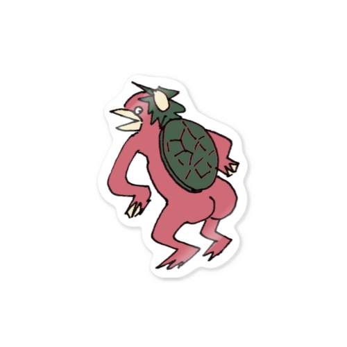 けつふりカッパ（赤） Sticker