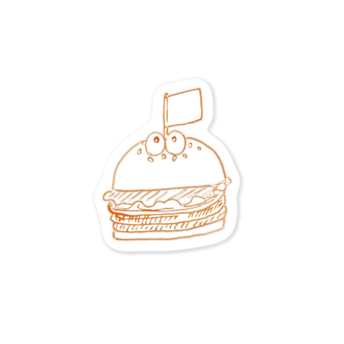 旗刺さってるとちょっと嬉しくなるthisバーガー Sticker