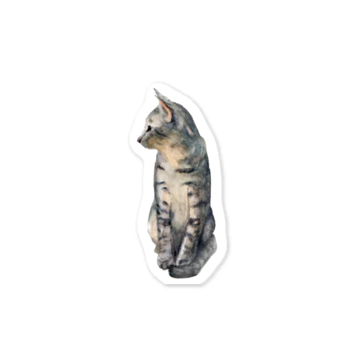 ちょこんと座る猫 Sticker