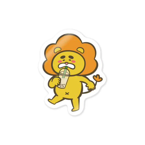 タピる甘口ライオンステッカー Sticker