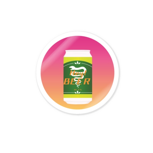 Hey！BEER（ピンク） Sticker