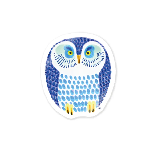 blue owl(colorful owl no.9) Sticker