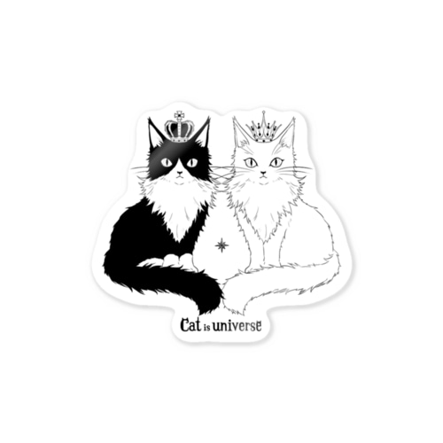 冠と猫 Sticker