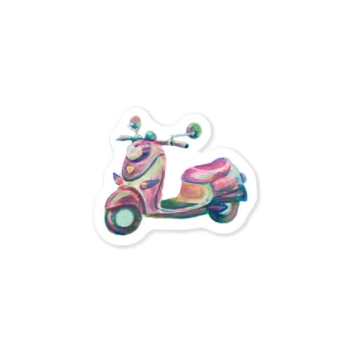 夢かわ原付バイクpink Sticker