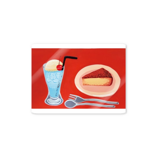 ケーキとクリームソーダ Sticker