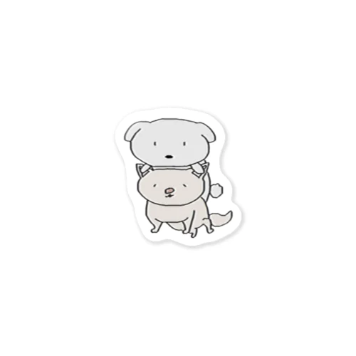 背中乗り犬 Sticker