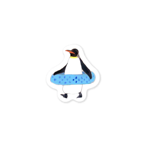 うきわペンギン Sticker