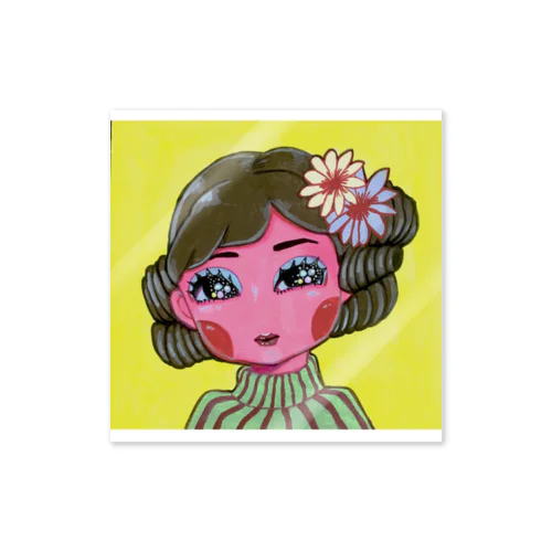 昭和の人形 Sticker
