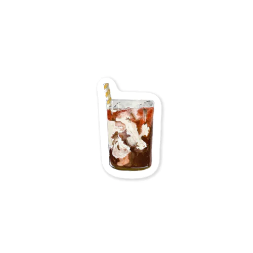 Retro Iced Cafe Latte Sticker Sticker