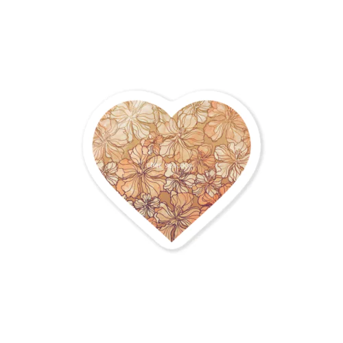 pink gold flowers Sticker