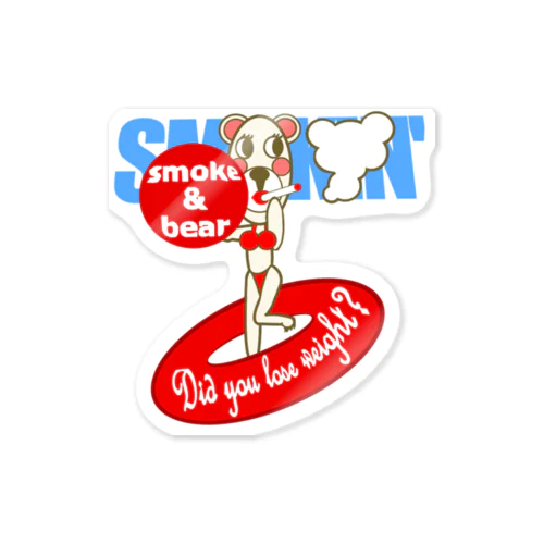 セクシーモクモックマinビーチ 白 Sticker