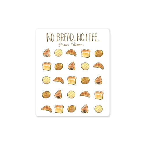 No Bread,No Life.(人物無し不透明版) ステッカー