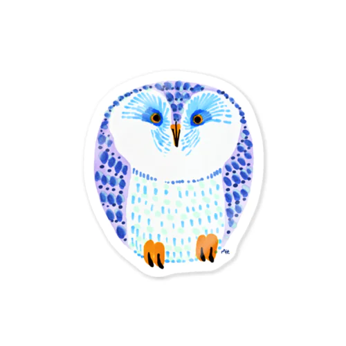 light violet owl(colorful owl no.1) Sticker