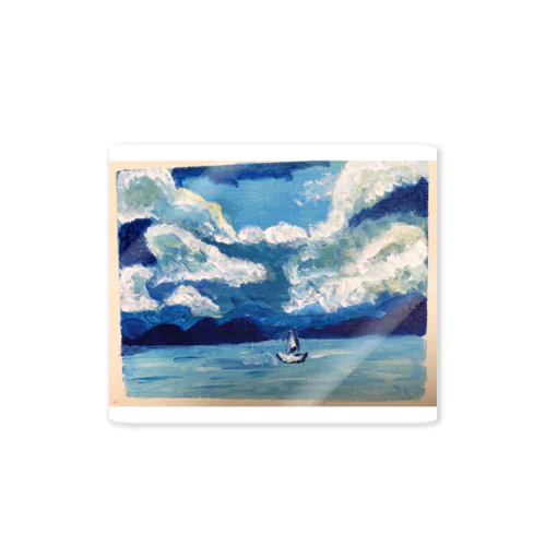 海辺に浮かぶ船 Sticker
