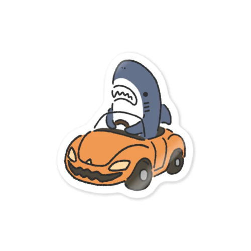 ハロウィーンな運転を覚えたサメ2021 Sticker