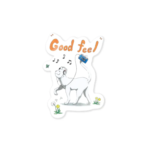 ネコちゃんステッカー(白猫) Sticker
