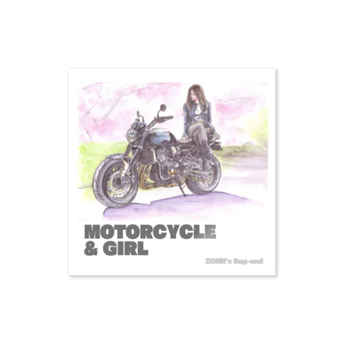 バイク女子スケッチ　03 ステッカー