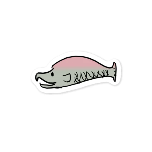 弟が描いたキングサーモン Sticker