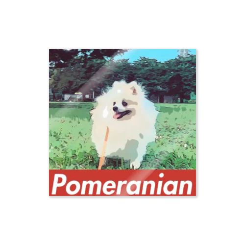 Pomeranian park Sticker