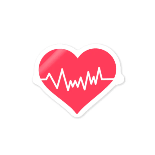 Heart ECG Sticker