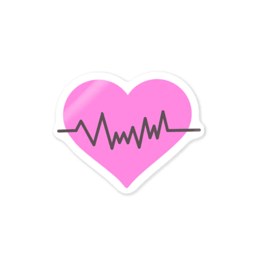 Heart ECG Sticker