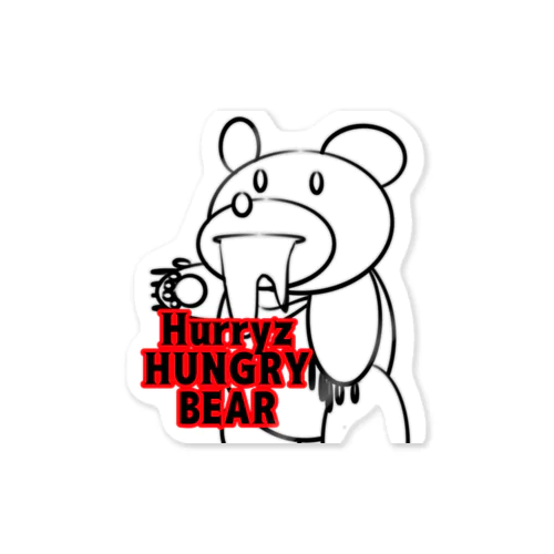 Hurryz HUNGRY BEAR シンプル ステッカー