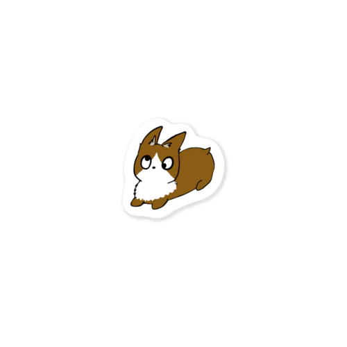 斜視の犬（茶） Sticker