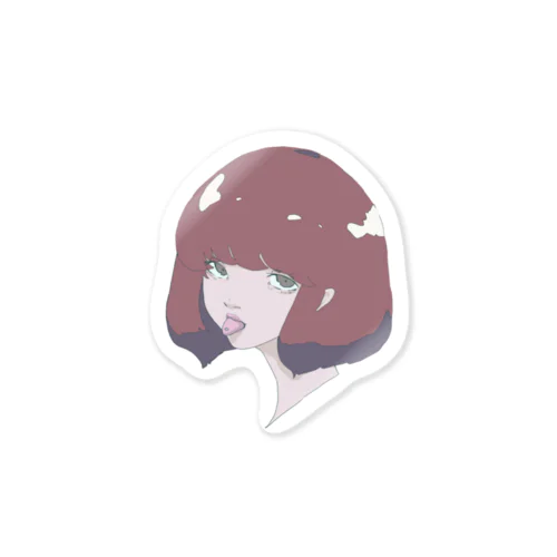 舌を出した女の子 Sticker