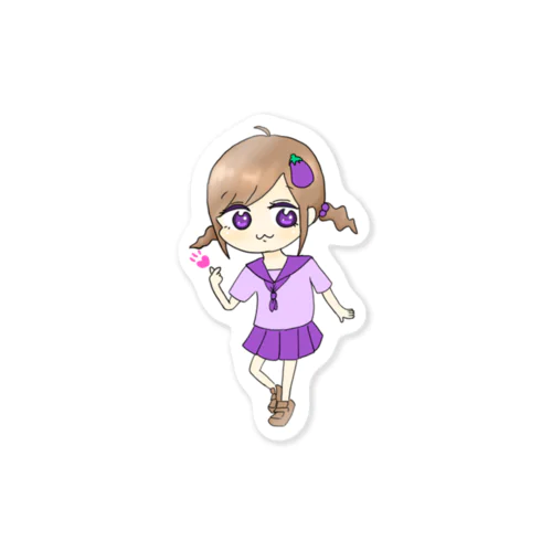 指ハートなすびちゃん Sticker