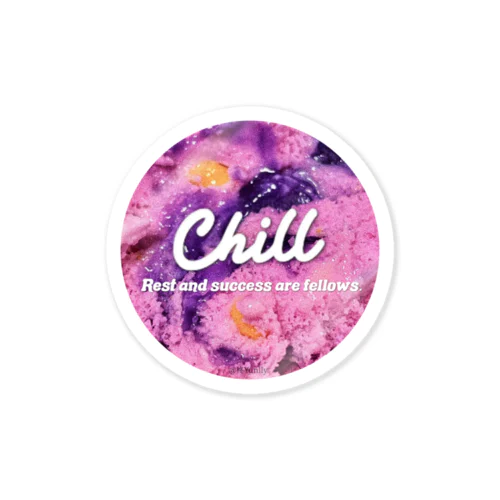 Chill (pink, circle ver.) Sticker