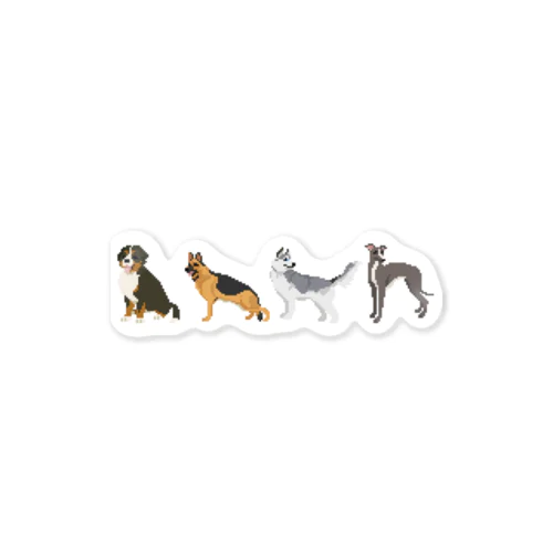 ドット絵大型犬 ステッカー