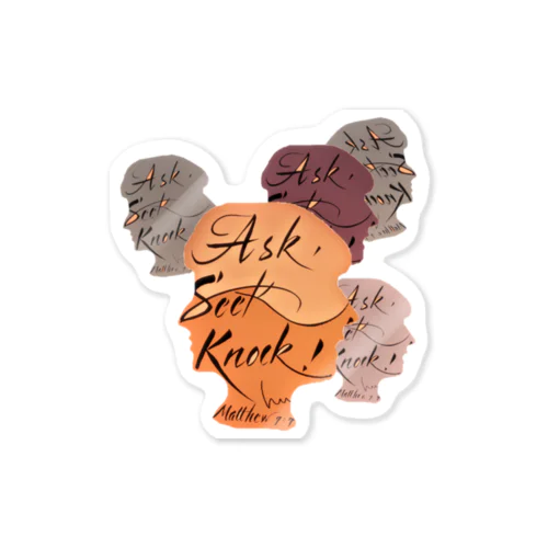 ASK SEEK KNOCK Sticker