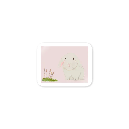 うさぎとつくし(アッシュピンク)　Rabbit and Horsetails （Ash Pink） Sticker