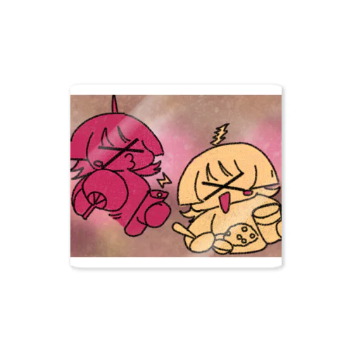 熱いもの食べちゃった女の子 Sticker